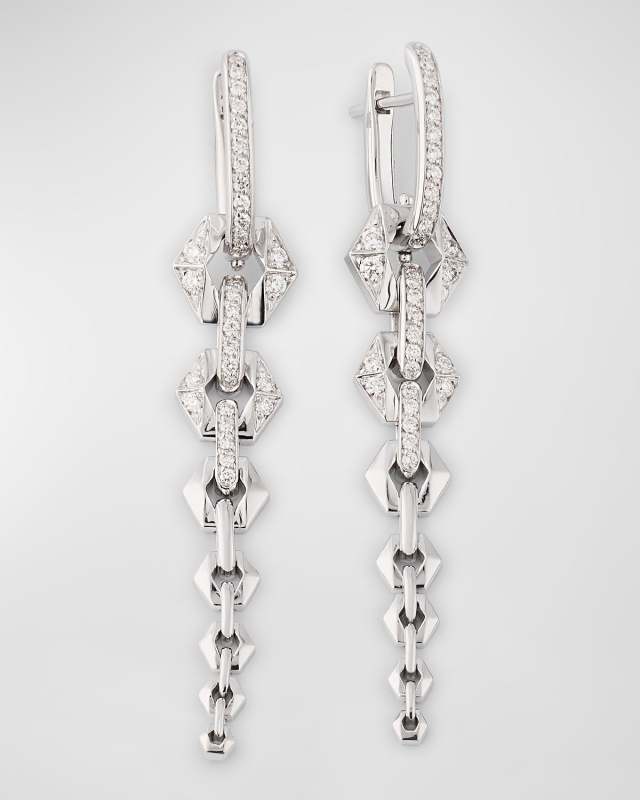 18K White Gold Flow IV Earrings with Diamonds